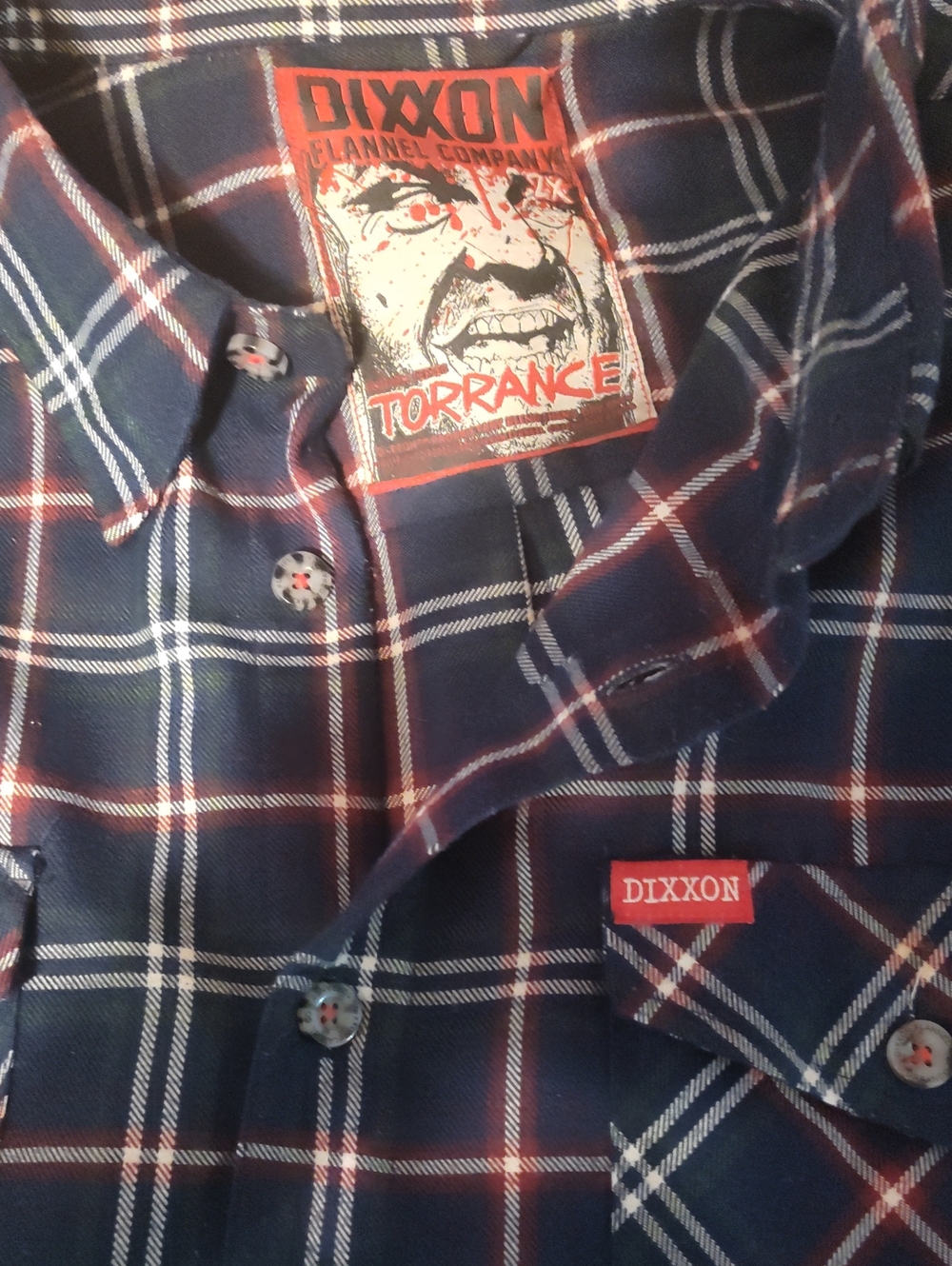 DIXXON TORRANCE FLANNEL Navy, Red & White Plaid Button-Down Shirt